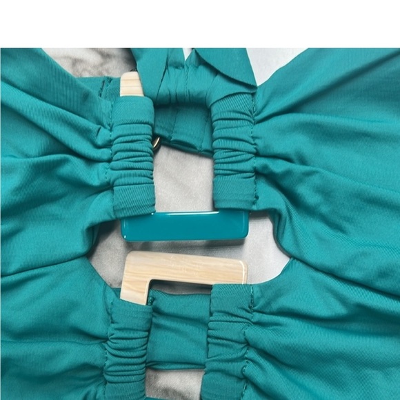 LUNA SWIM Bandeau One-Piece, Buckle Up Ivy Size L NWT - Picture 5 of 10